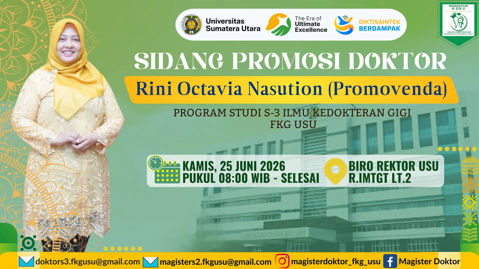 SIDANG PROMOSI DOKTOR a.n RINI OCTAVIA NASUTION