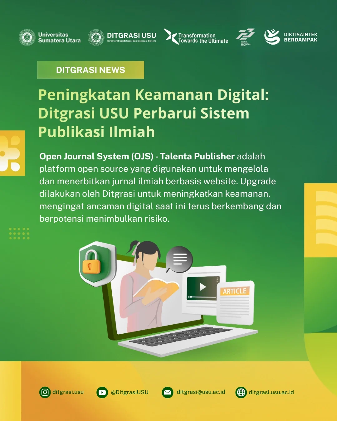 Peningkatan Keamanan Digital: Ditgrasi USU Perbarui Sistem Publikasi Ilmiah