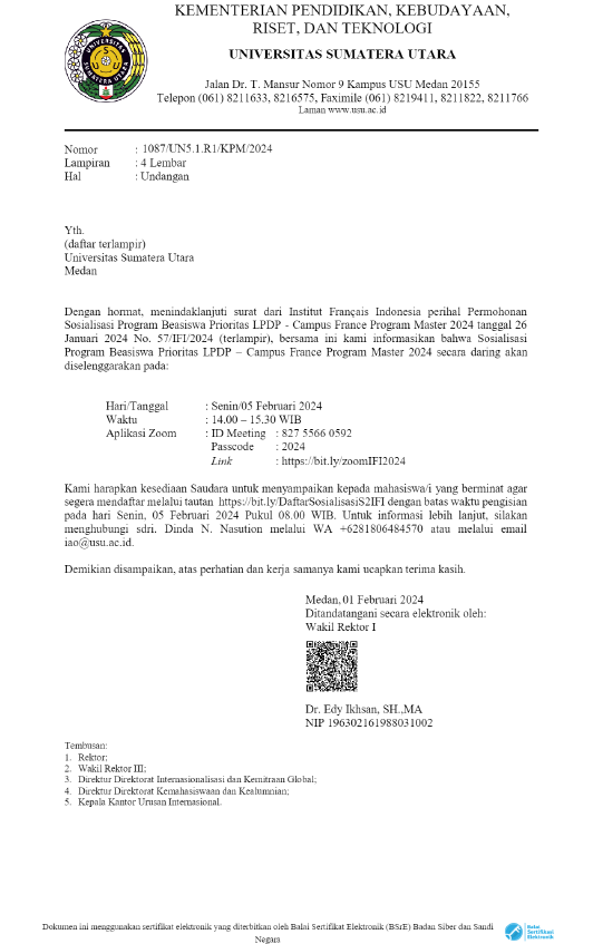 Socialization of the LPDP Priority Scholarship Program – Campus France Master's Program 2024