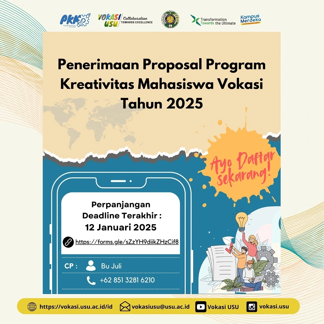 Perpanjangan Penerimaan Proposal Program Kreativitas Mahasiswa Vokasi Tahun 2025