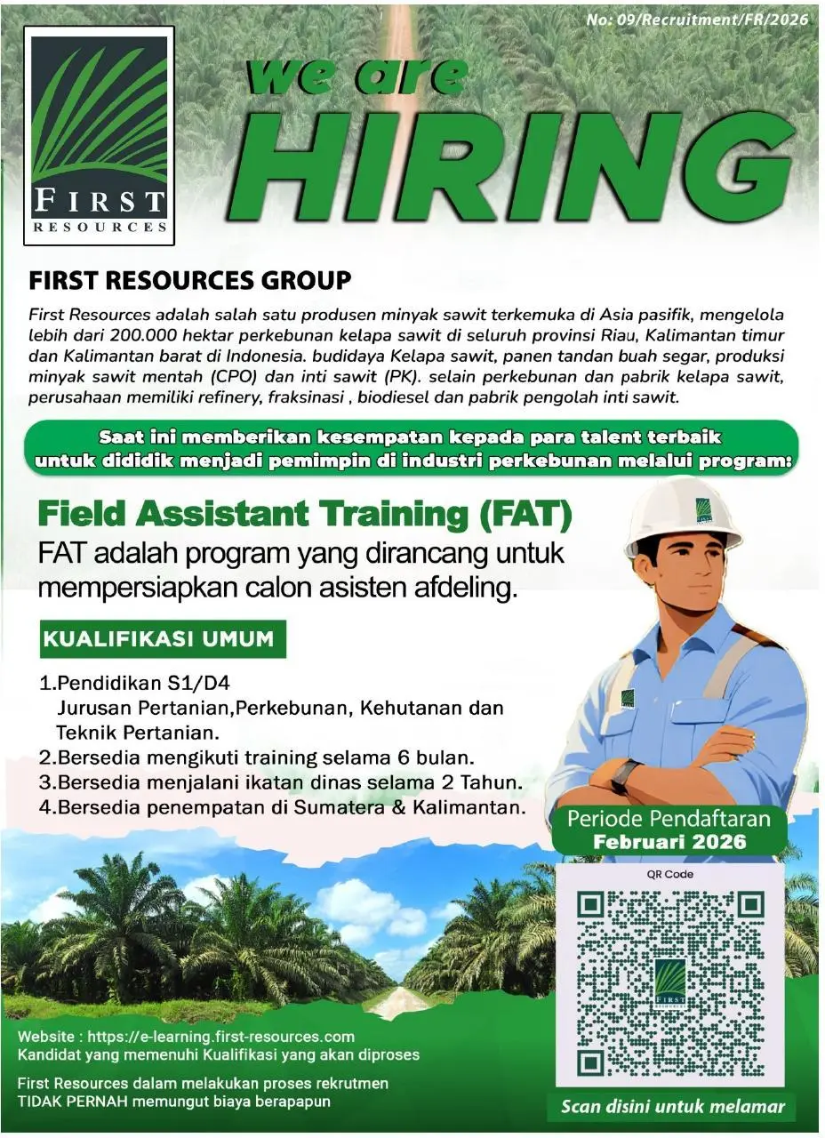 Rekrutmen: Program Field Assistant Training (fat) First Resources Group ...