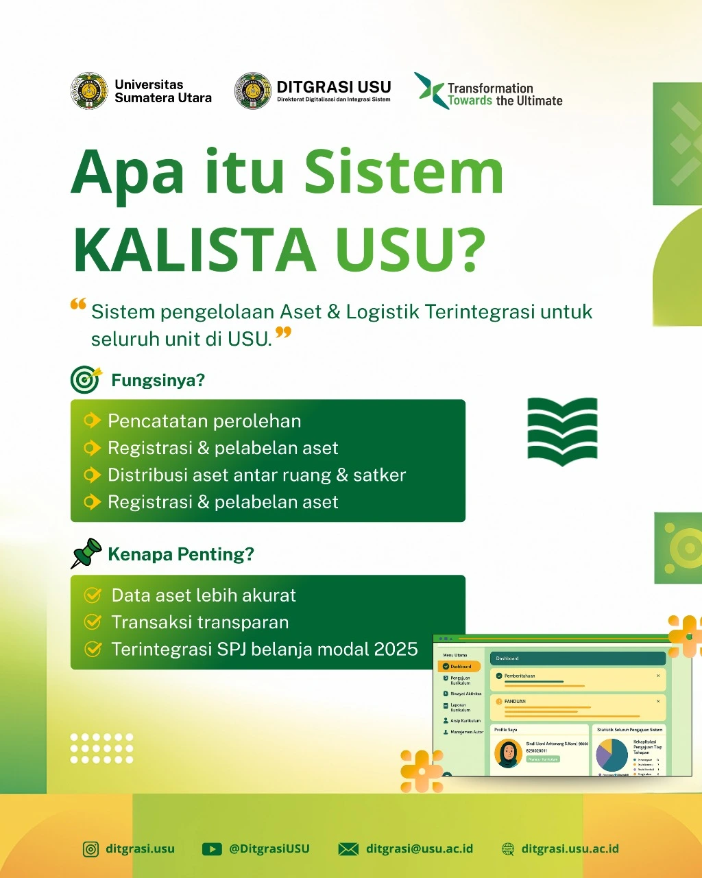 USU Luncurkan Sistem KALISTA: Kelola Aset dan Logistik Kampus Lebih Efisien, Transparan, dan Terintegrasi