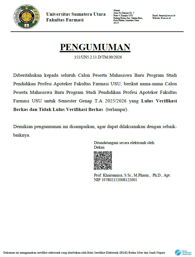 Daftar Nama Calon Mahasiswa Baru Program Studi Pendidikan Profesi ...