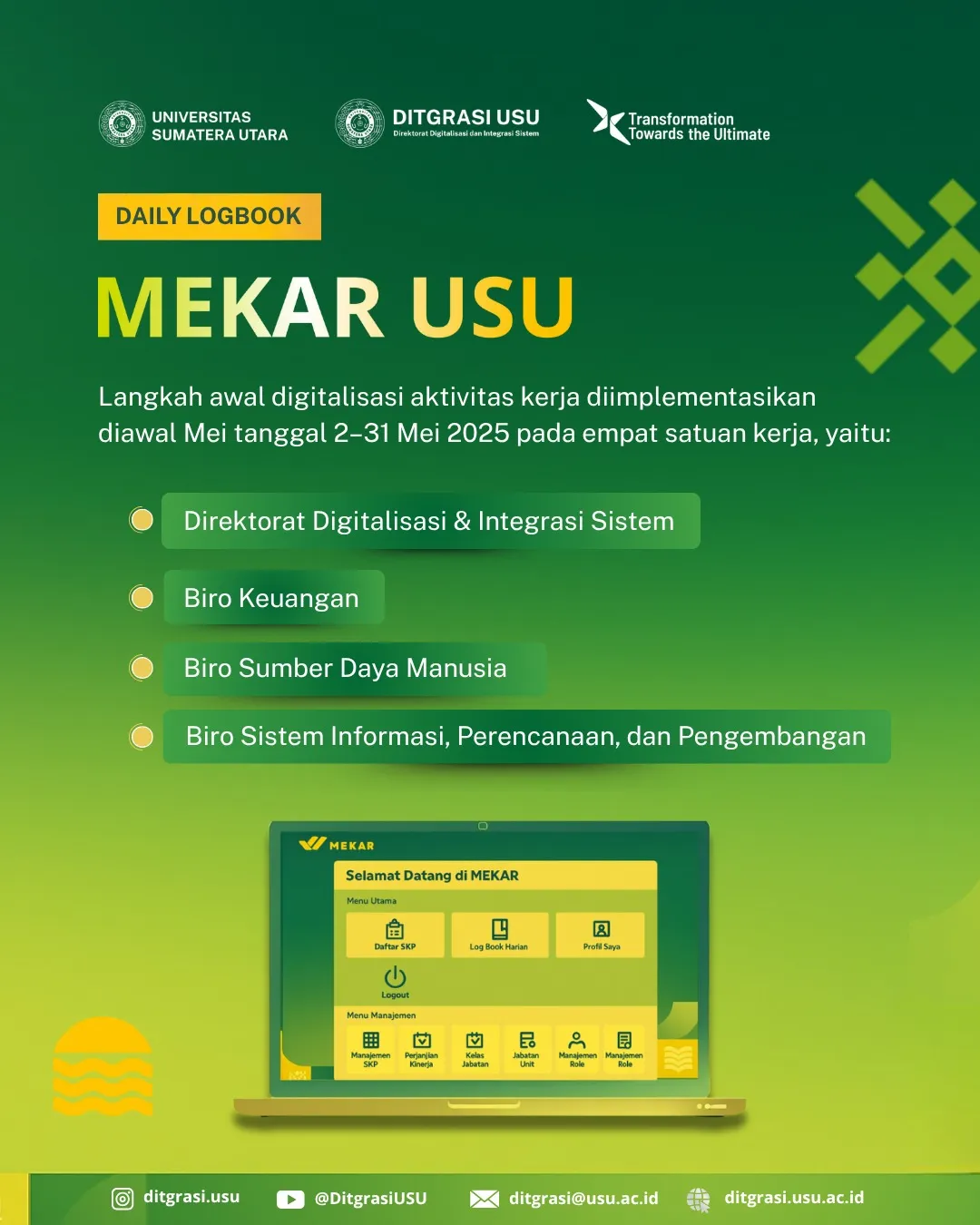 MEKAR Daily Logbook Implemented at USU, Becomes Key Part of ASN Performance Tracking