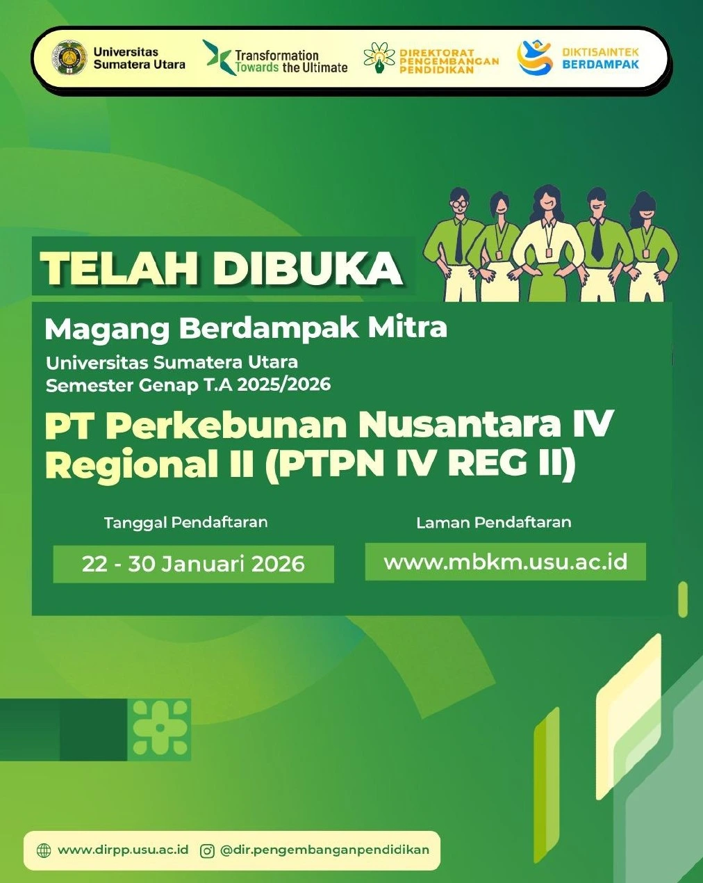 Pembukaan Program Magang Berdampak Semester Genap T.A. 2025/2026 pada PT. Perkebunan Nusantara IV Regional II