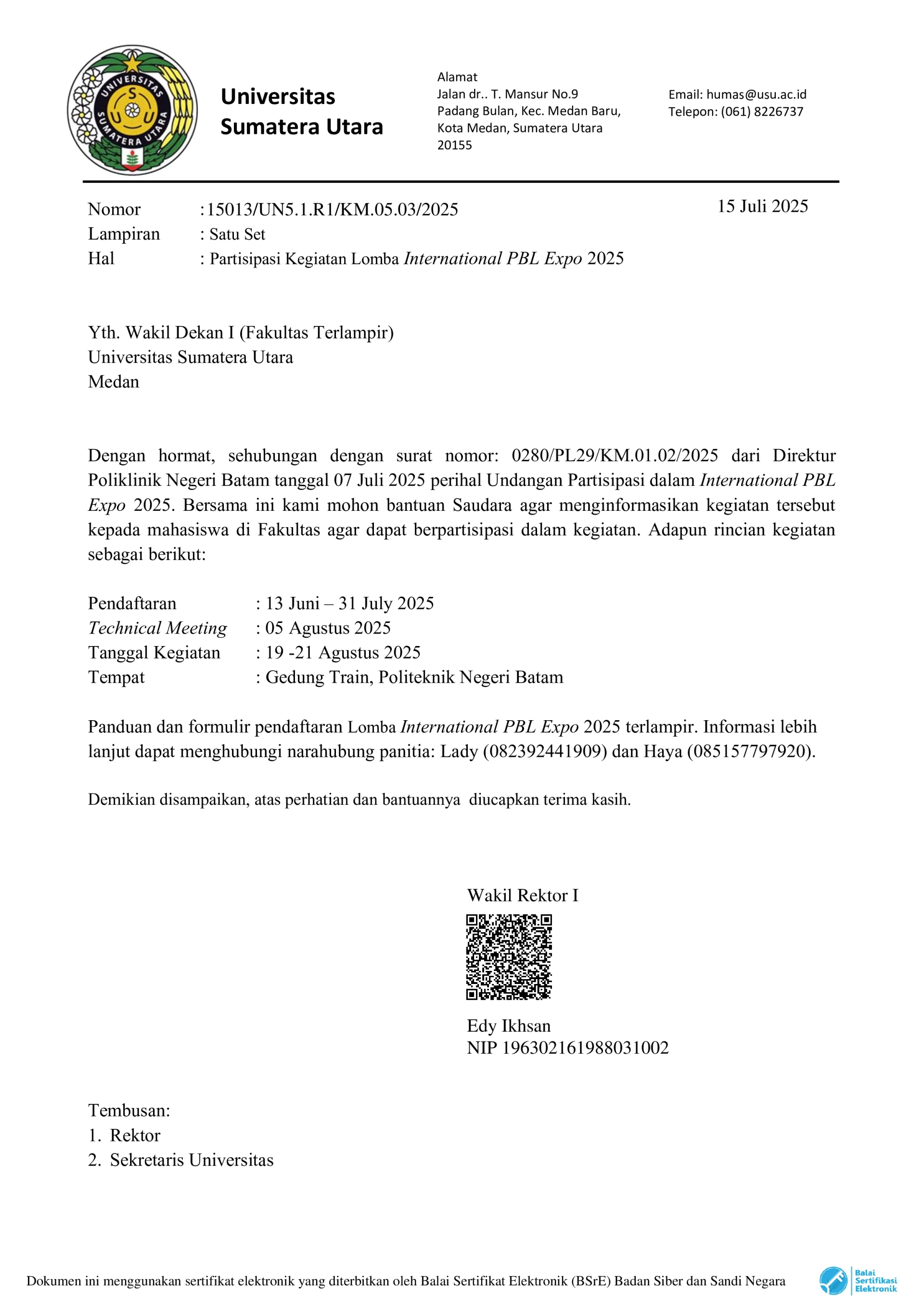 Participation in the International PBL Expo 2025 Competition