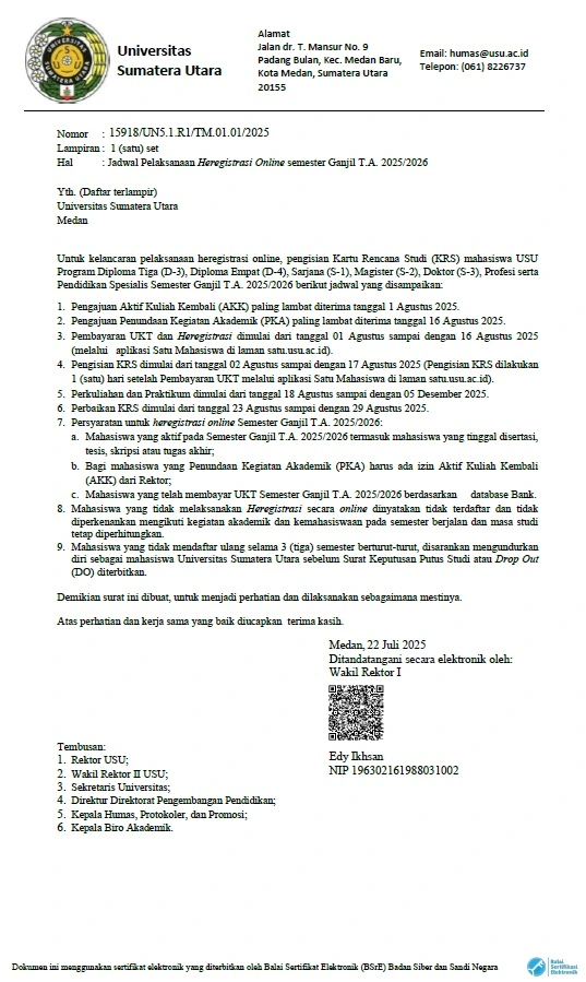 Online Re-registration Schedule for Odd Semester of 2025/2026 Academic Year