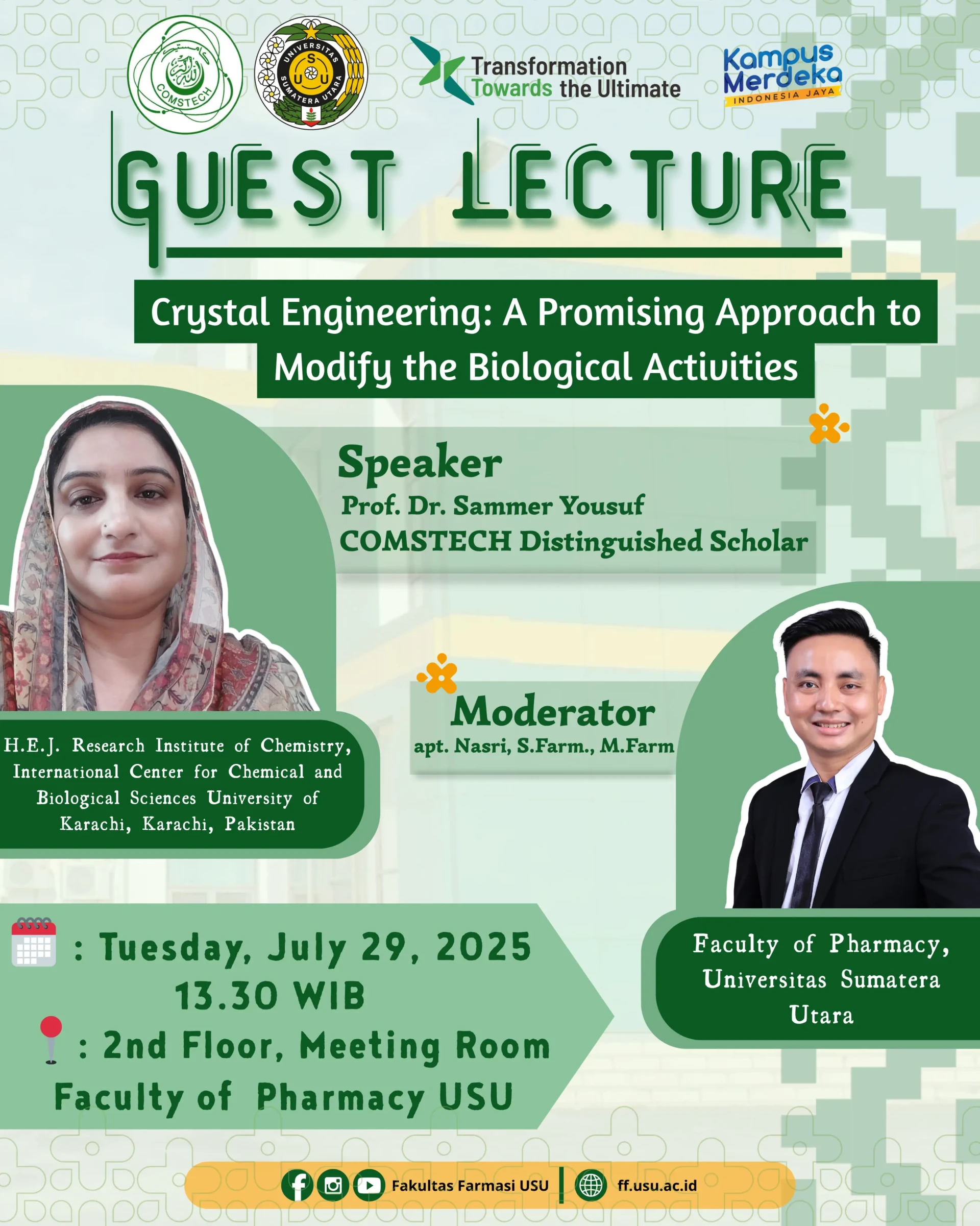 Guest Lecture "Crystal Engineering: A Promising Approach to Modify the Biological Activities"