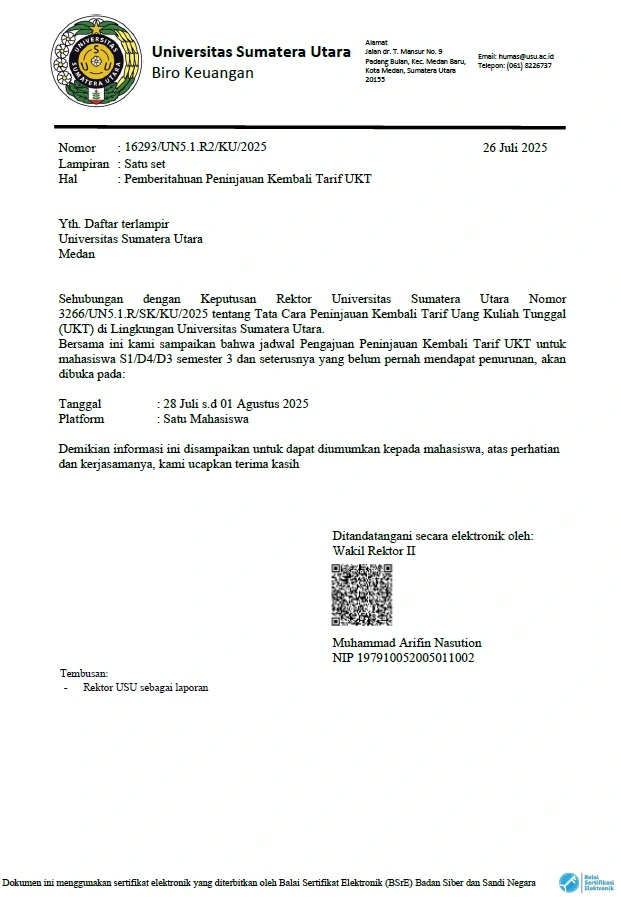 Notice of Tuition Fee Tariff Review