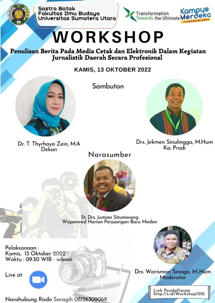 Belajar Jadi Jurnalis! Workshop Sastra Batak Bekali Mahasiswa Menulis Berita yang Siap Tayang