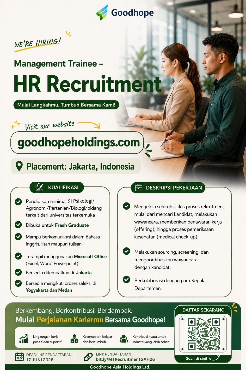 Goodhope Membuka Kesempatan Karier Management Trainee - HR Recruitment