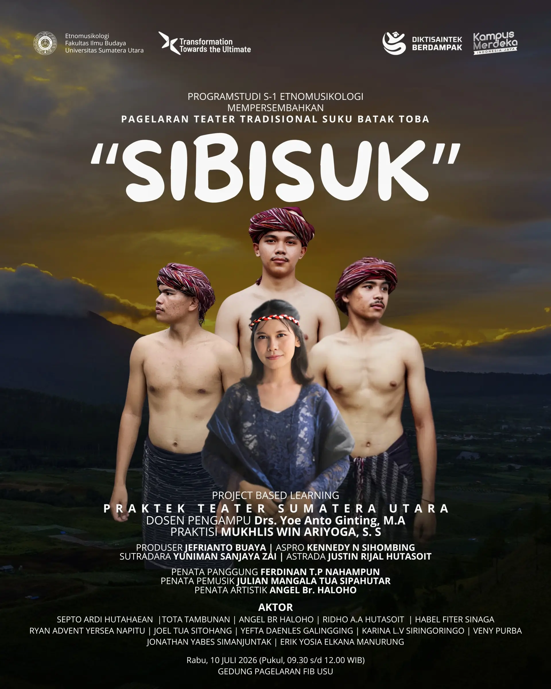 FIB USU Ethnomusicology Students Stage Batak Toba Traditional Theatre “Sibisuk”