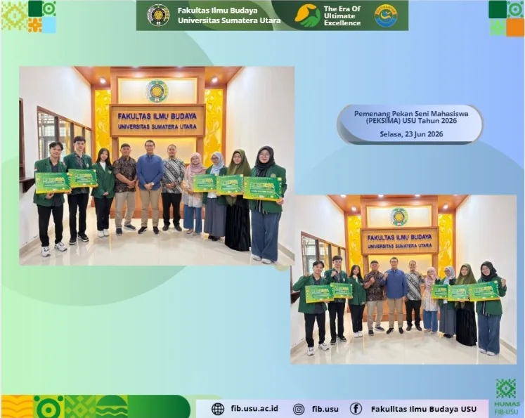 Mahasiswa FIB USU Raih Berbagai Prestasi pada Awarding PEKSIMA USU Tahun 2026