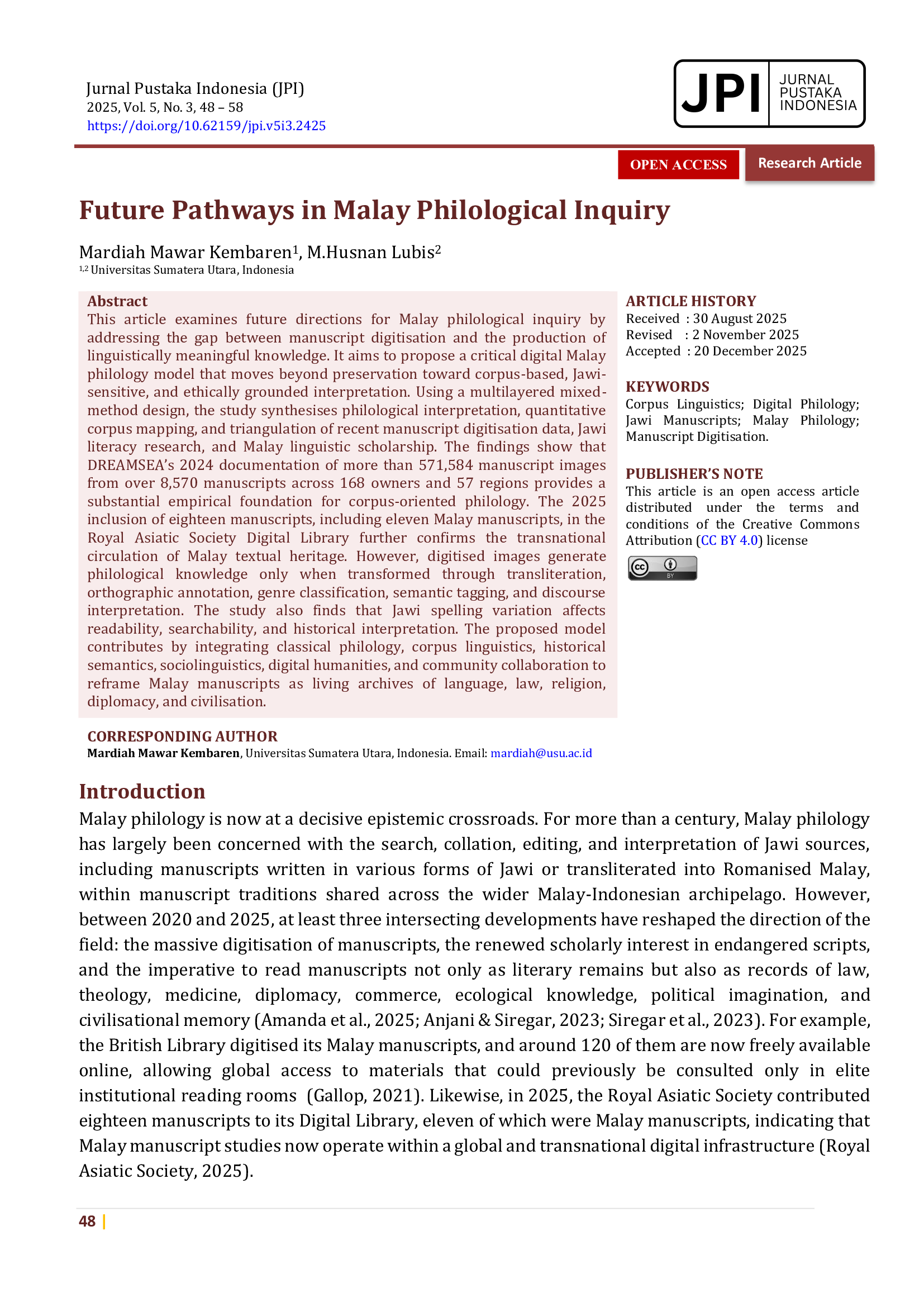 Future Pathways in Malay Philological Inquiry