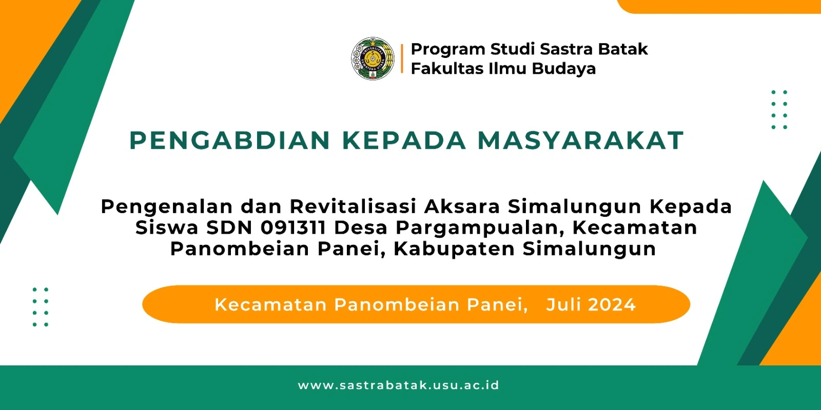 Pengabdian kepada Masyarakat: Pengenalan dan Revitalisasi Aksara Simalungun bagi Generasi Muda