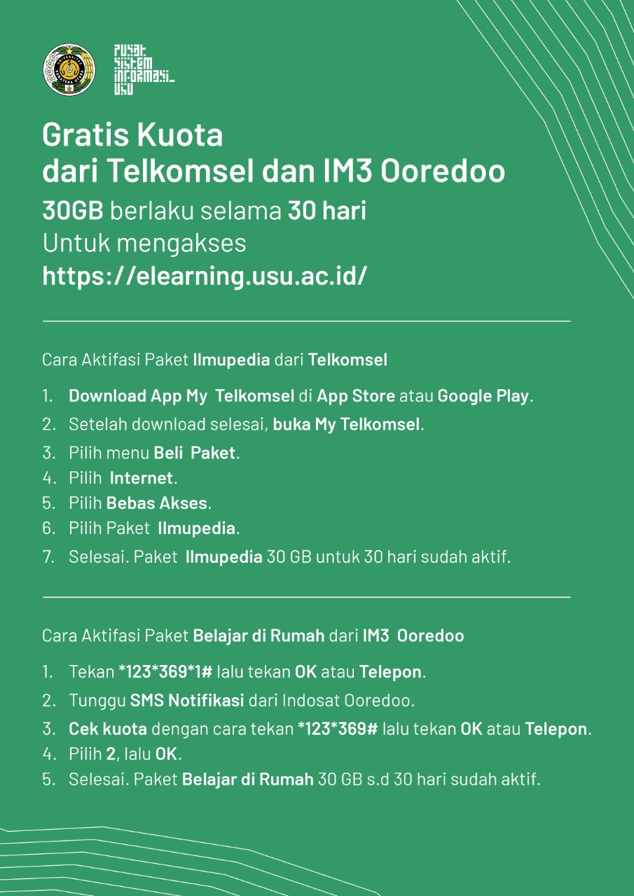 Free Internet Quota by USU Information Systems Center for USU Student!