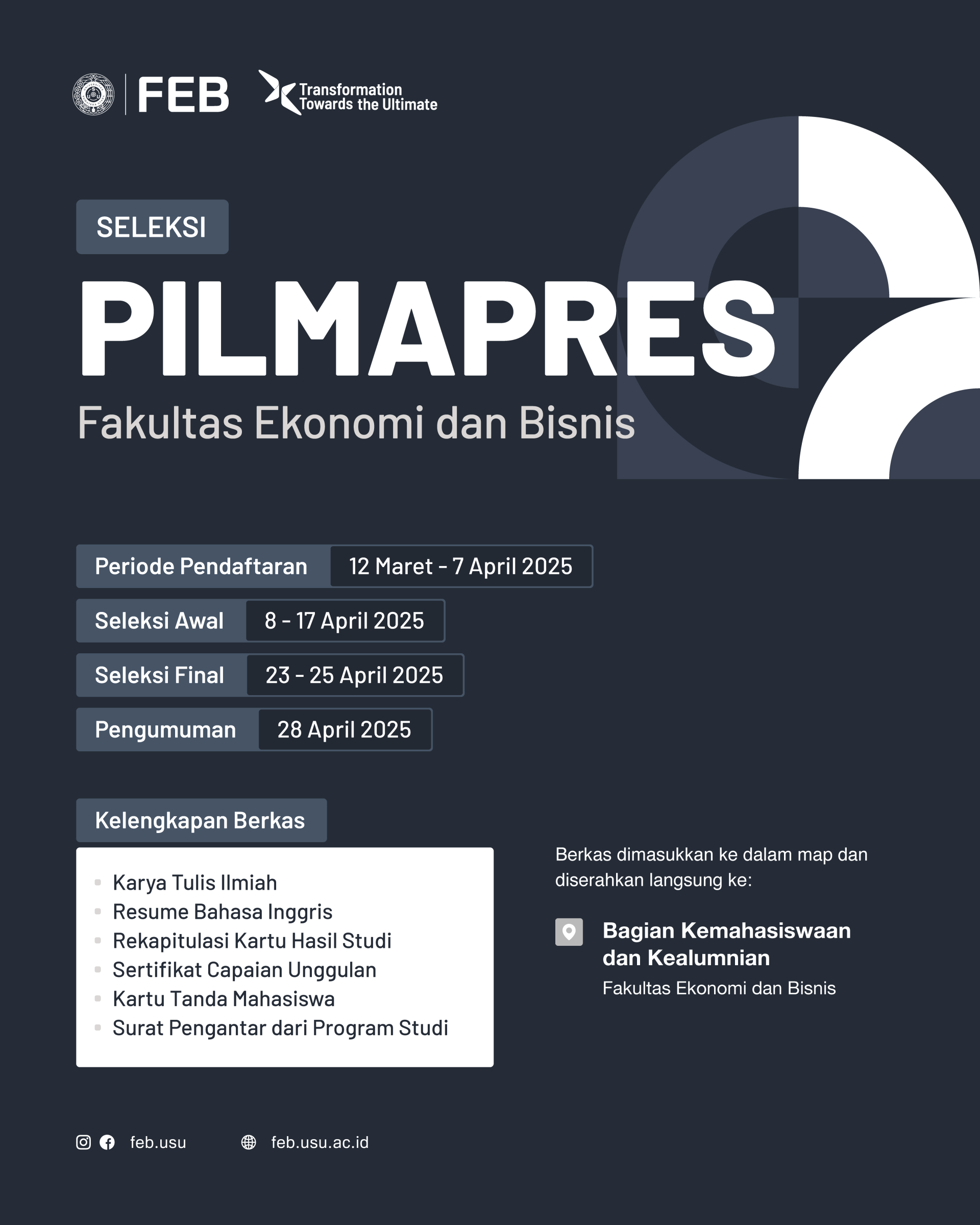 Pendaftaran Seleksi Pilmapres Feb Usu Tahun 2025 Resmi Dibuka ...
