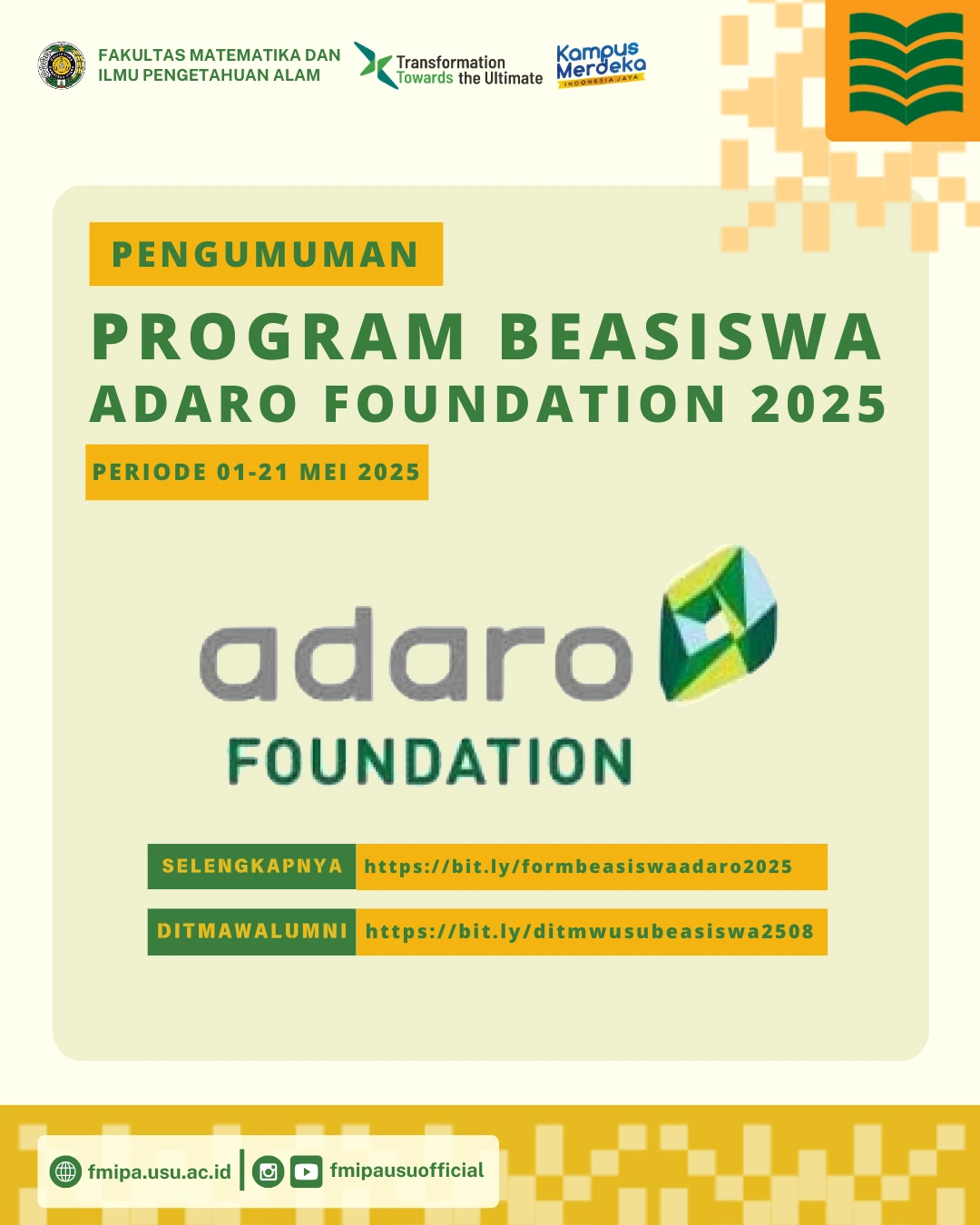 Penawaran Beasiswa Adaro Foundation 2025