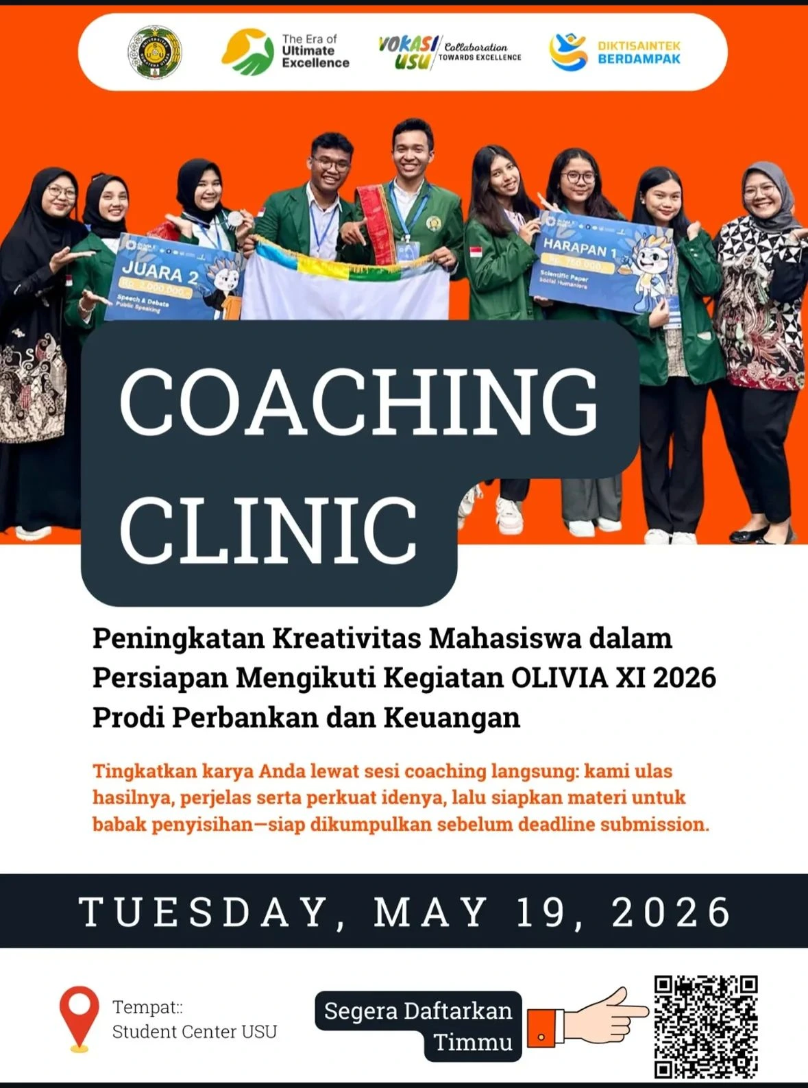 Coaching Clinic Peningkatan Kreativitas Mahasiswa dalam Persiapan Mengikuti Kegiatan OLIVIA XI 2026