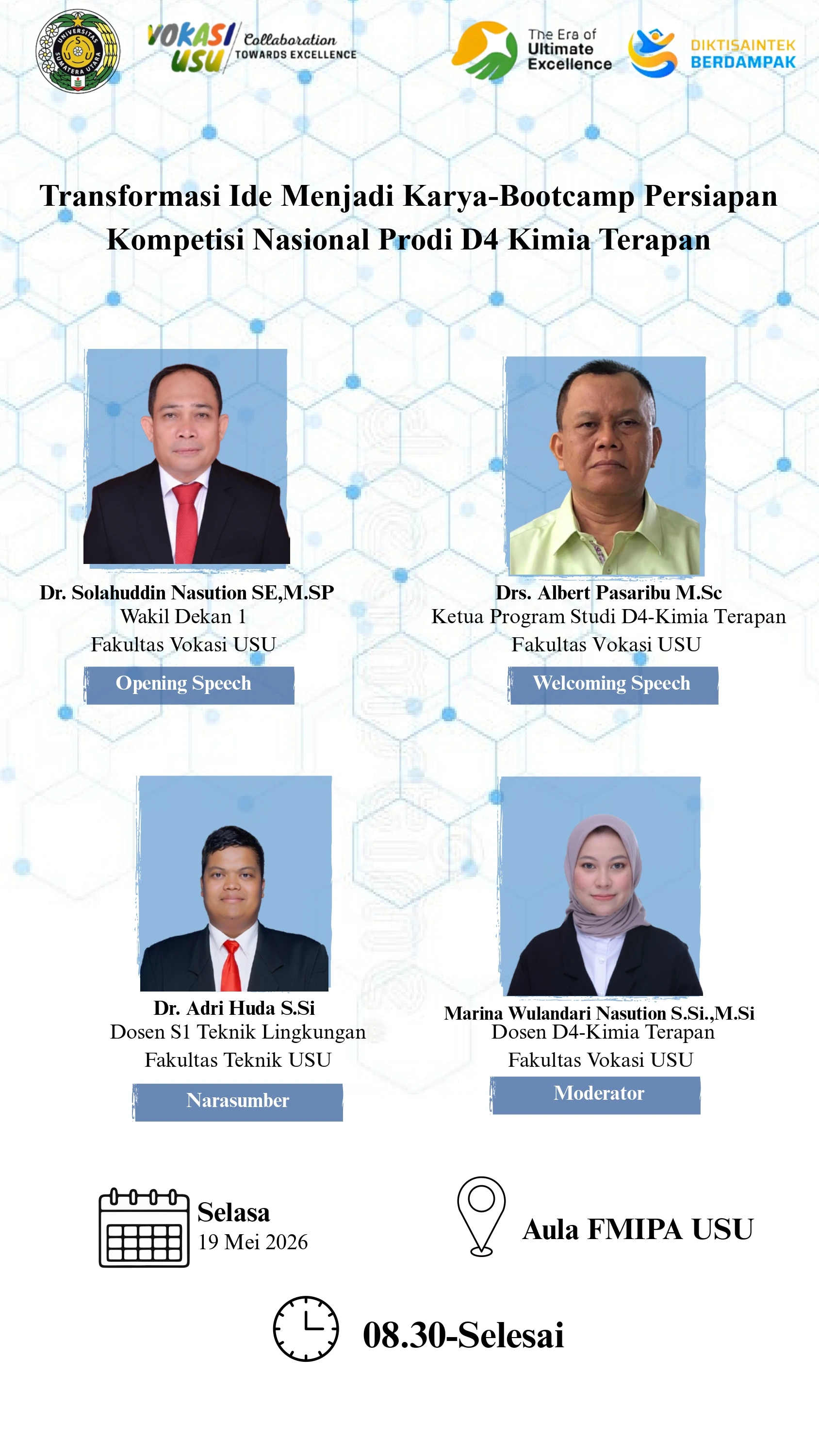 Transformasi Ide Menjadi Karya: Bootcamp Persiapan Kompetisi Nasional Prodi D4 Kimia Terapan
