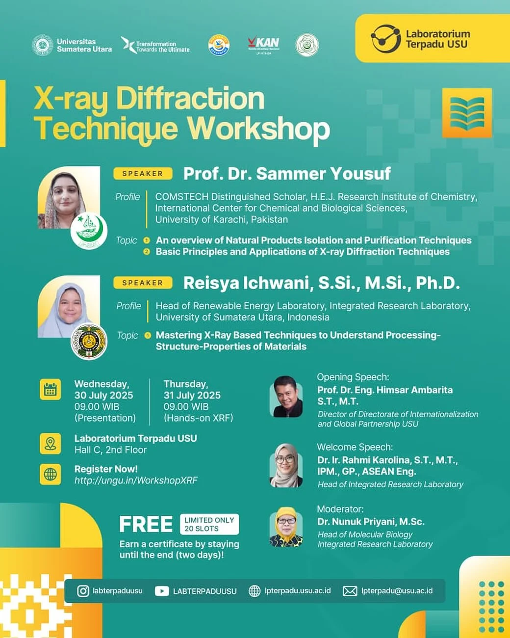 Workshop : X-Ray Techniques Diffraction Workshop