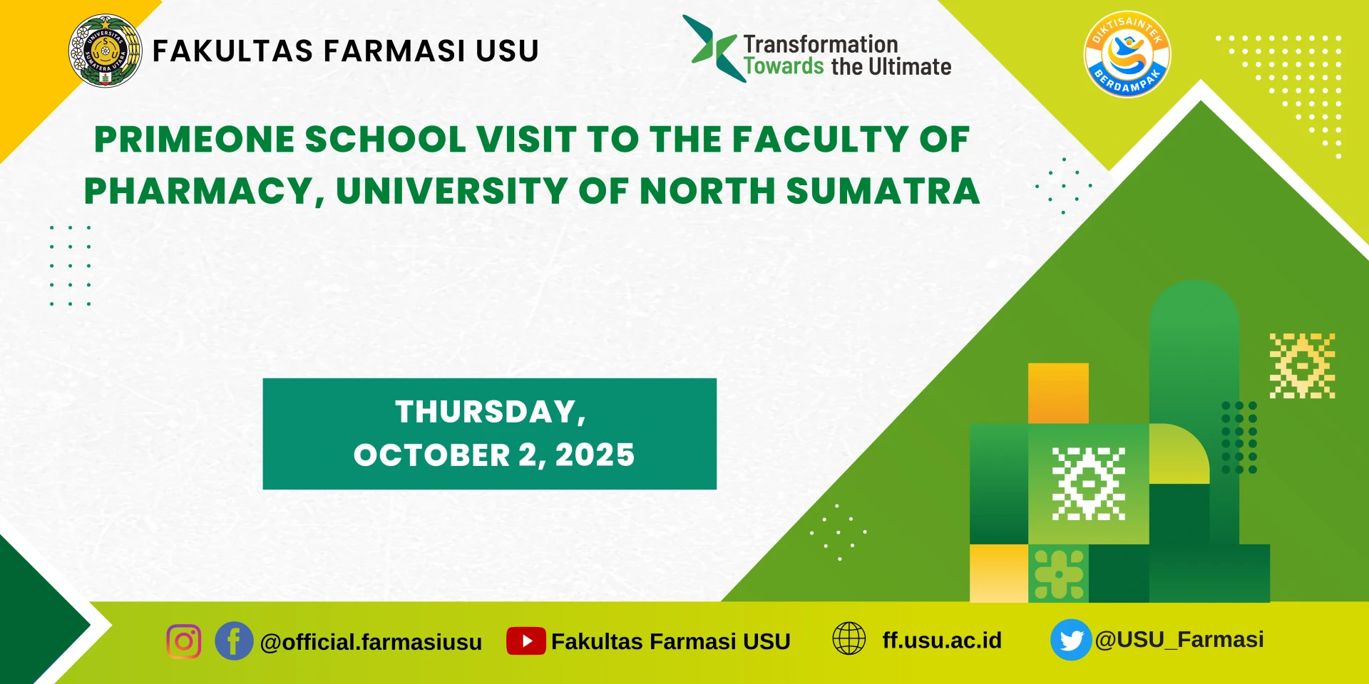 Primeone School Visit to the Faculty of Pharmacy, Universitas Sumatera Utara