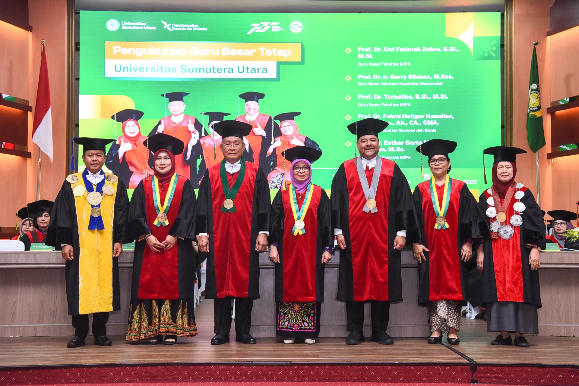 Rektor USU Kembali Kukuhkan Tiga Guru Besar Tetap FMIPA USU