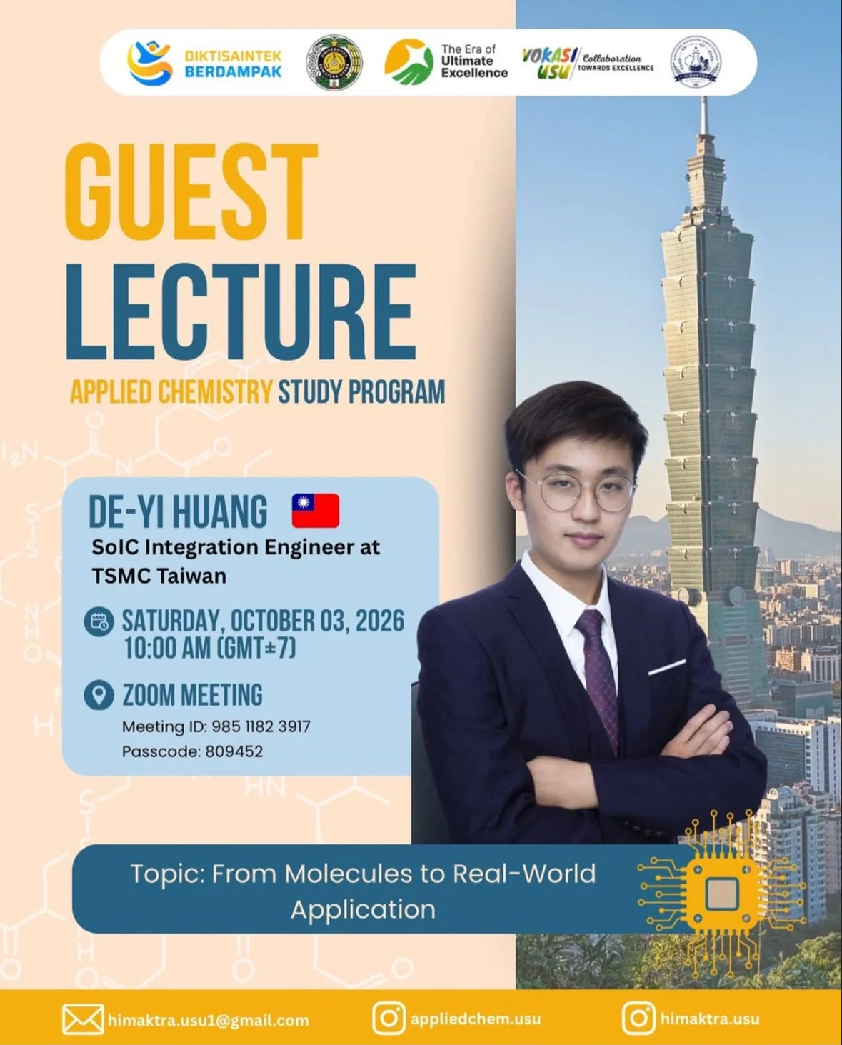 Guest Lecture D4 Kimia Terapan: From Molecules to Real-World Application
