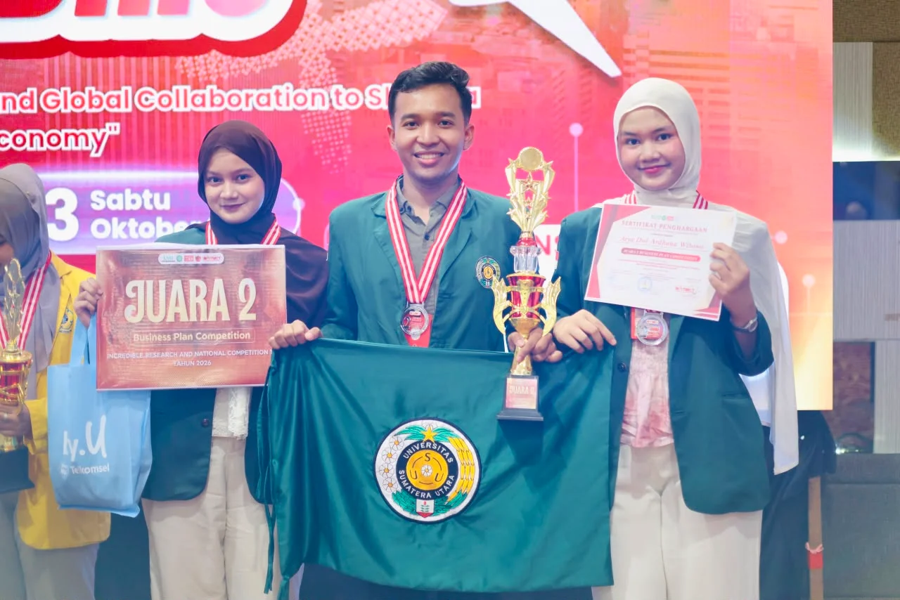 Mahasiswa D4 Statistika USU Raih Juara 2 Business Plan Competition INSTINCT 10 Universitas Riau 2026
