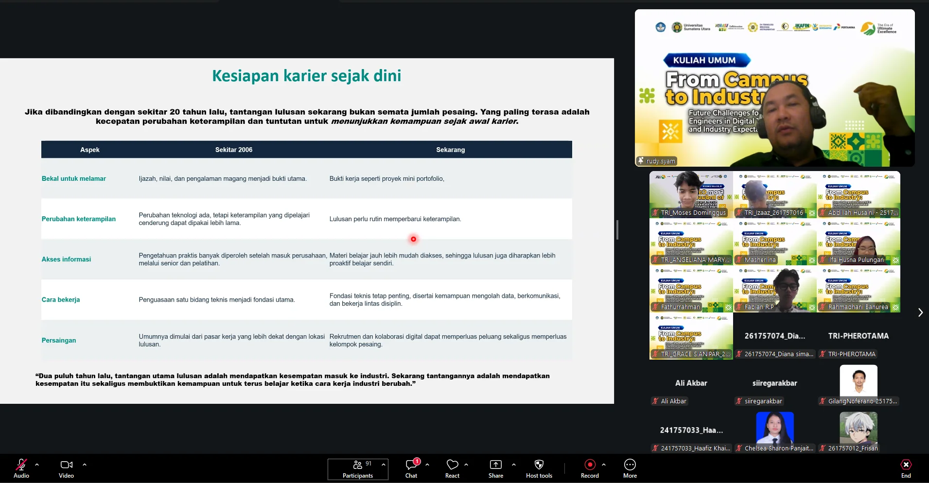 D4 Teknologi Rekayasa Instrumentasi Gelar Kuliah Umum “From Campus to Industry”