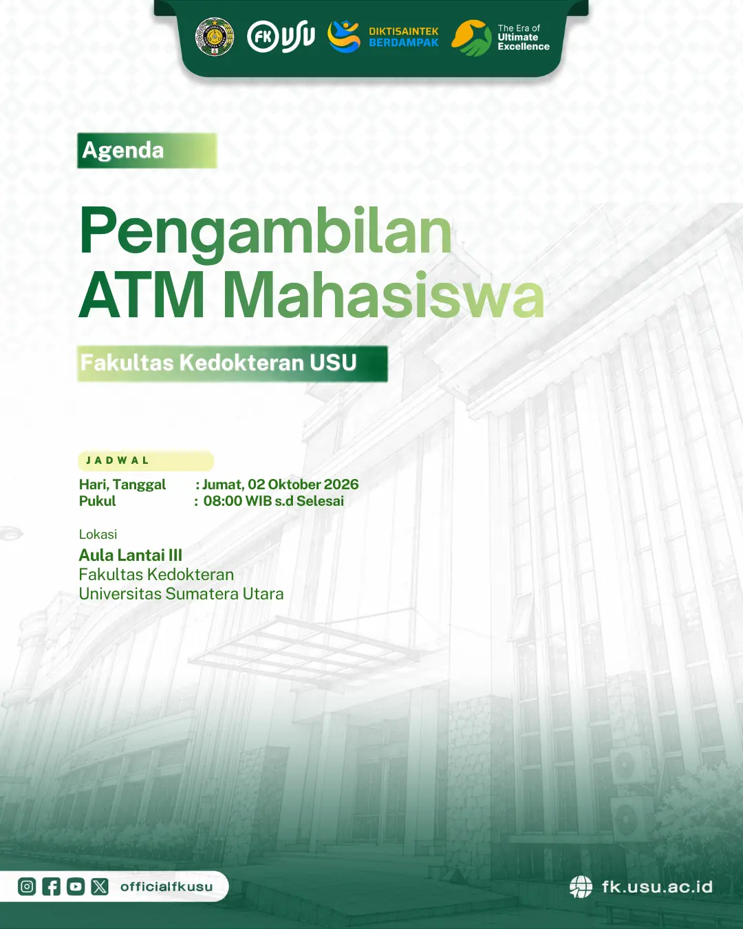 Pemberitahuan Pembagian KTM Mahasiswa Baru Tahun Ajaran 2026/2027