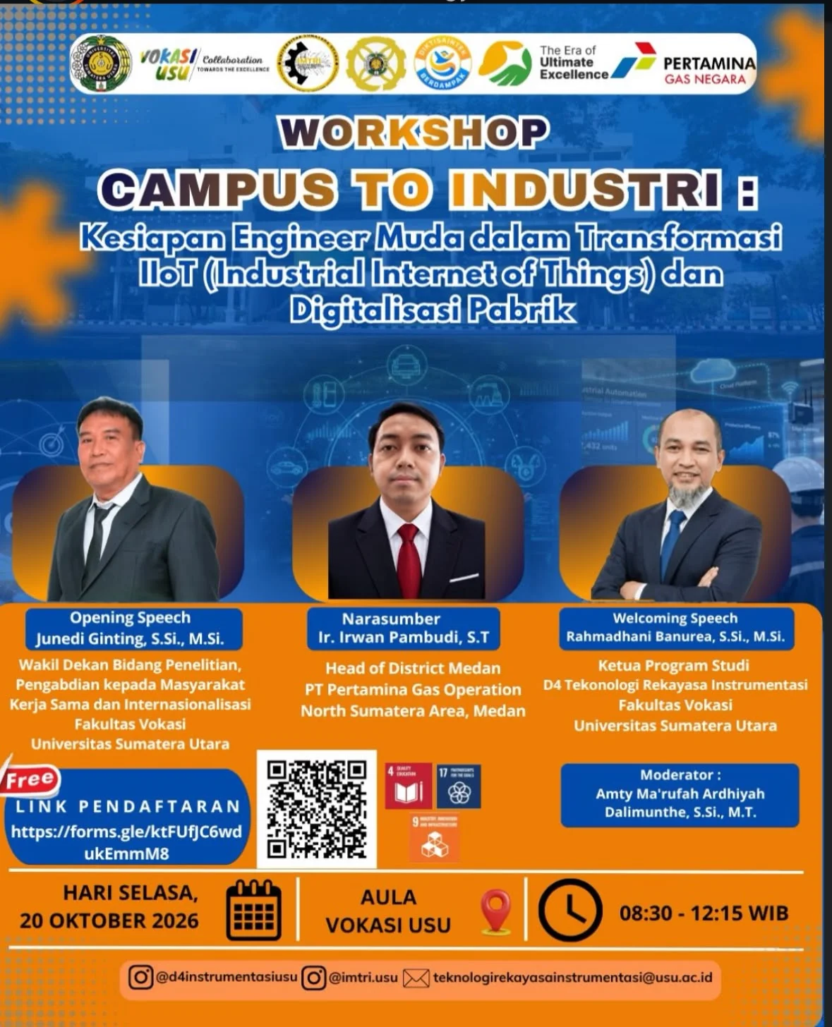 Fakultas Vokasi USU Gelar Workshop Campus to Industri: Kesiapan Engineer Muda dalam Transformasi IIoT dan Digitalisasi Pabrik