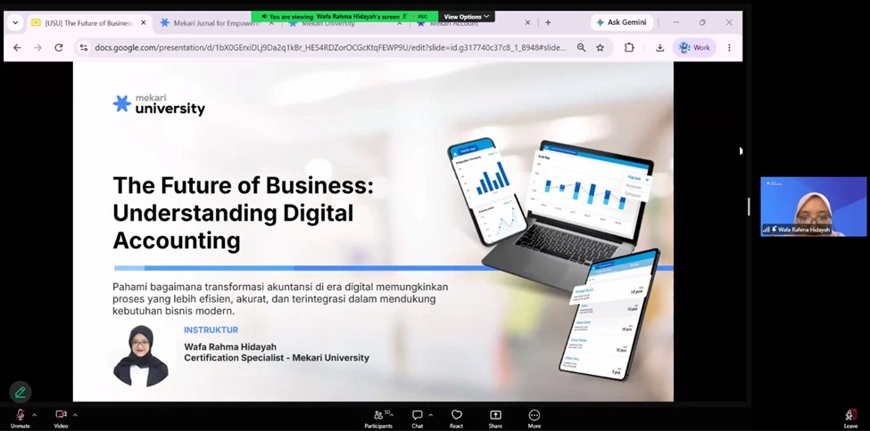 Webinar Bersama menjadi Ruang Belajar Praktis bagi Mahasiswa Akuntansi Sektor Publik tentang Kebutuhan Akuntansi di Era Digital