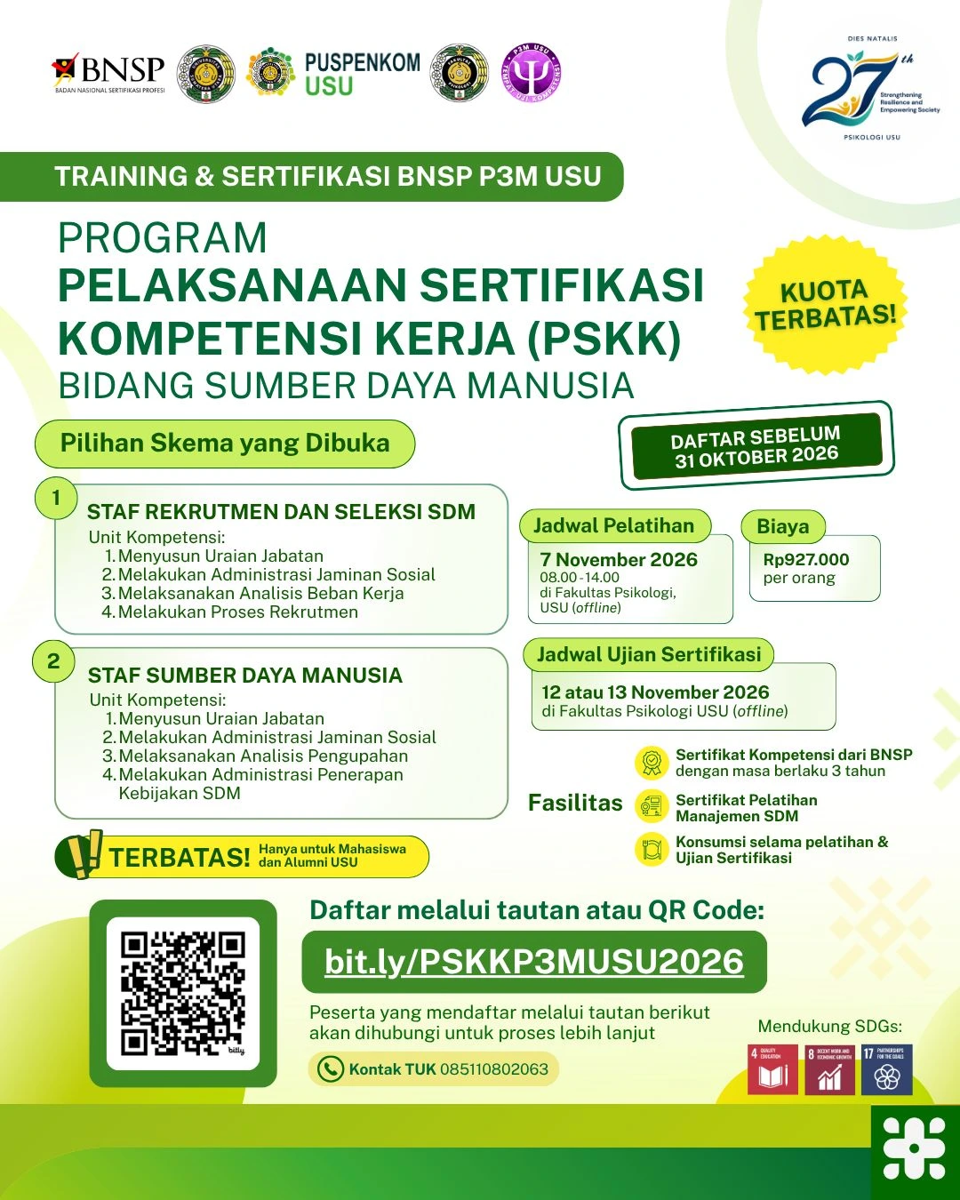 Program Pelaksanaan Sertifikasi Kompetensi Kerja (PSKK) Bidang Sumber Daya Manusia