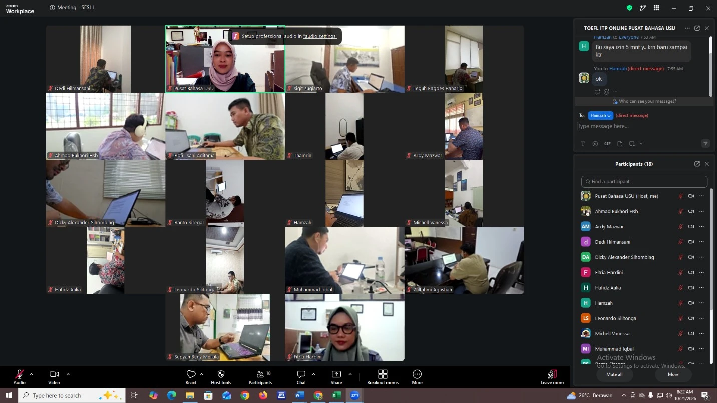 PELAKSANAAN TOEFL ITP ONLINE DAN ONSITE -  21 OKTOBER 2026