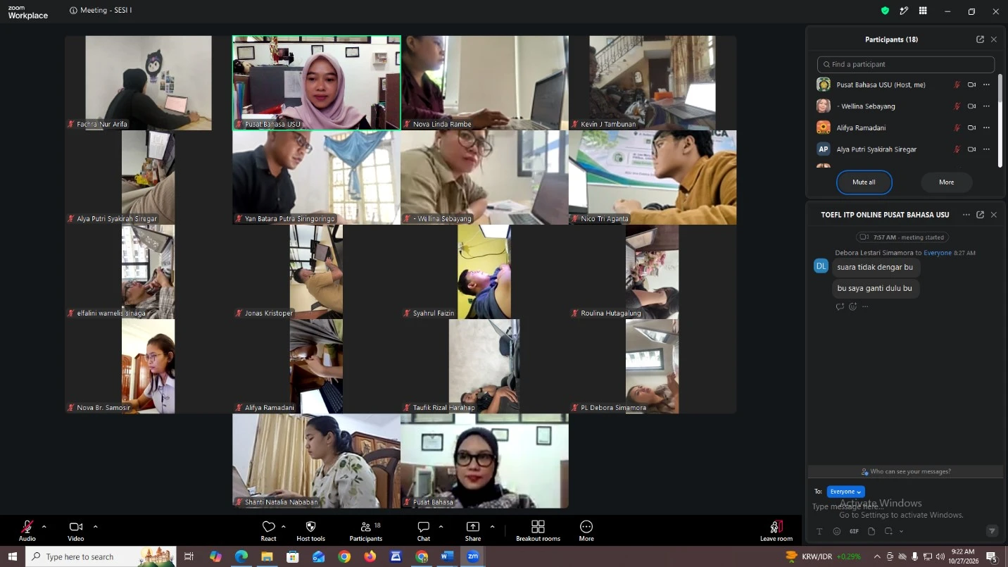 PELAKSANAAN TOEFL ITP ONLINE DAN ONSITE -  27 OKTOBER 2026