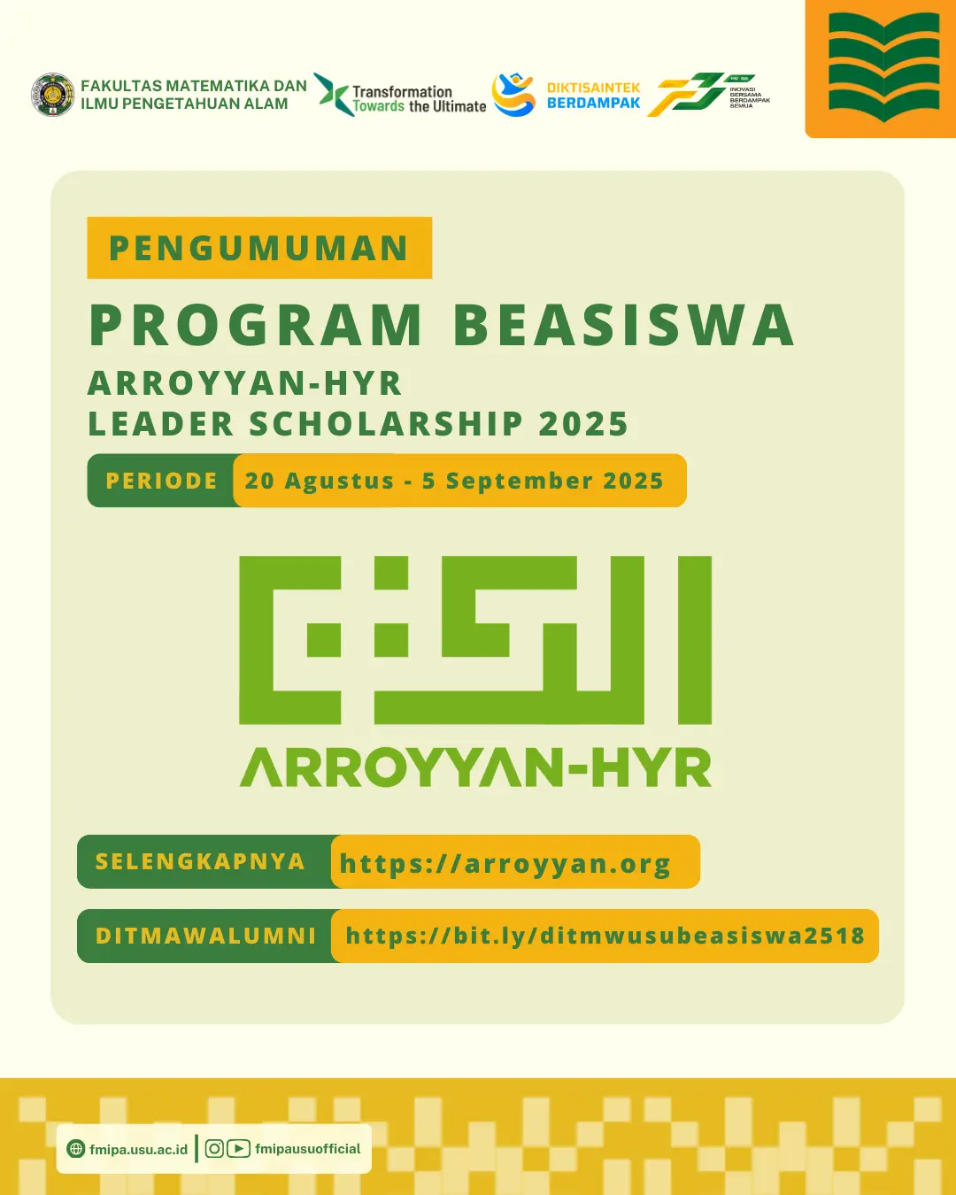 Penawaran Arroyyan-HYR Leader Scholarship 2025