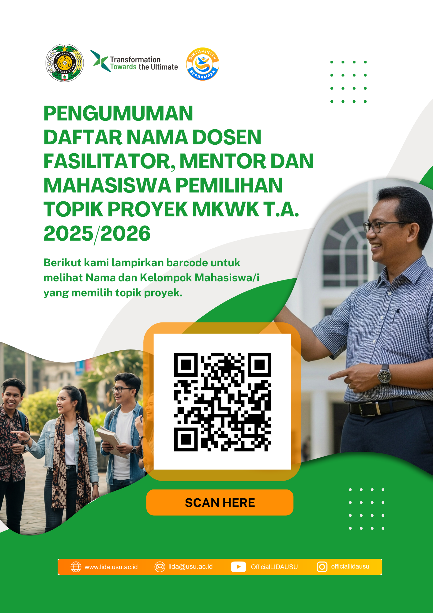 Pengumuman Daftar Nama Dosen Fasilitator, Mentor, dan Mahasiswa Pemilihan Topik Proyek T.A.2025/2026