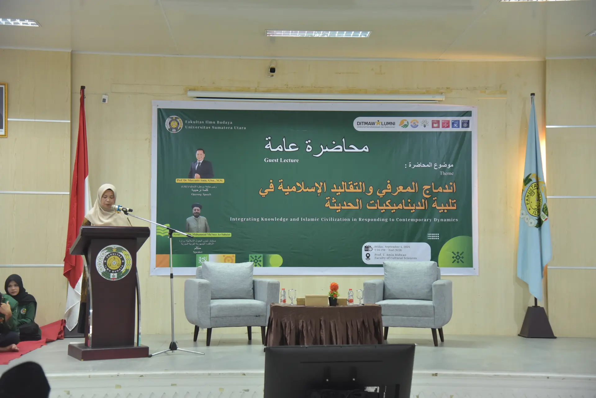 FIB USU Menggelar Kuliah Umum Bersama Syaikh Prof. Dr. Mu’taz As Subayni