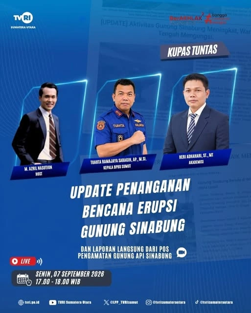 Akademisi Fakultas Teknik Universitas Sumatera Utara Hadir di TVRI Sumatera Utara Bahas Penanganan Bencana Erupsi Gunung Sinabung