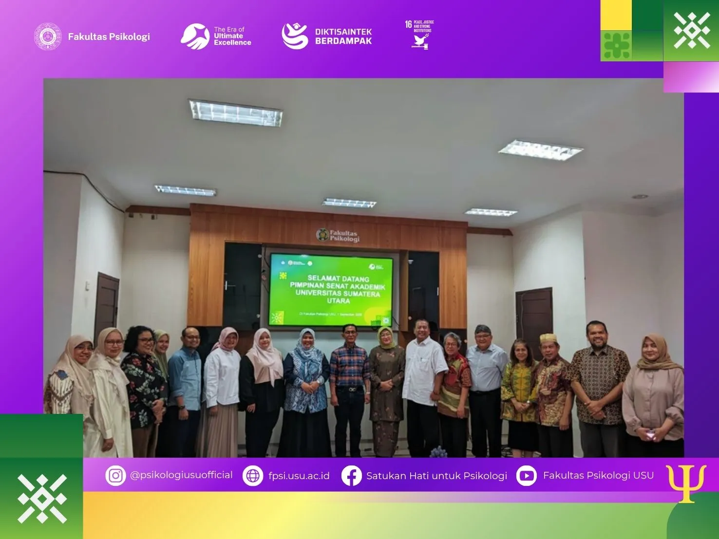 Fakultas Psikologi USU Terima Kunjungan Senat Akademik USU Perkuat Sinergi Kelembagaan melalui Komunikasi dan Pengembangan Tata Kelola Akademik
