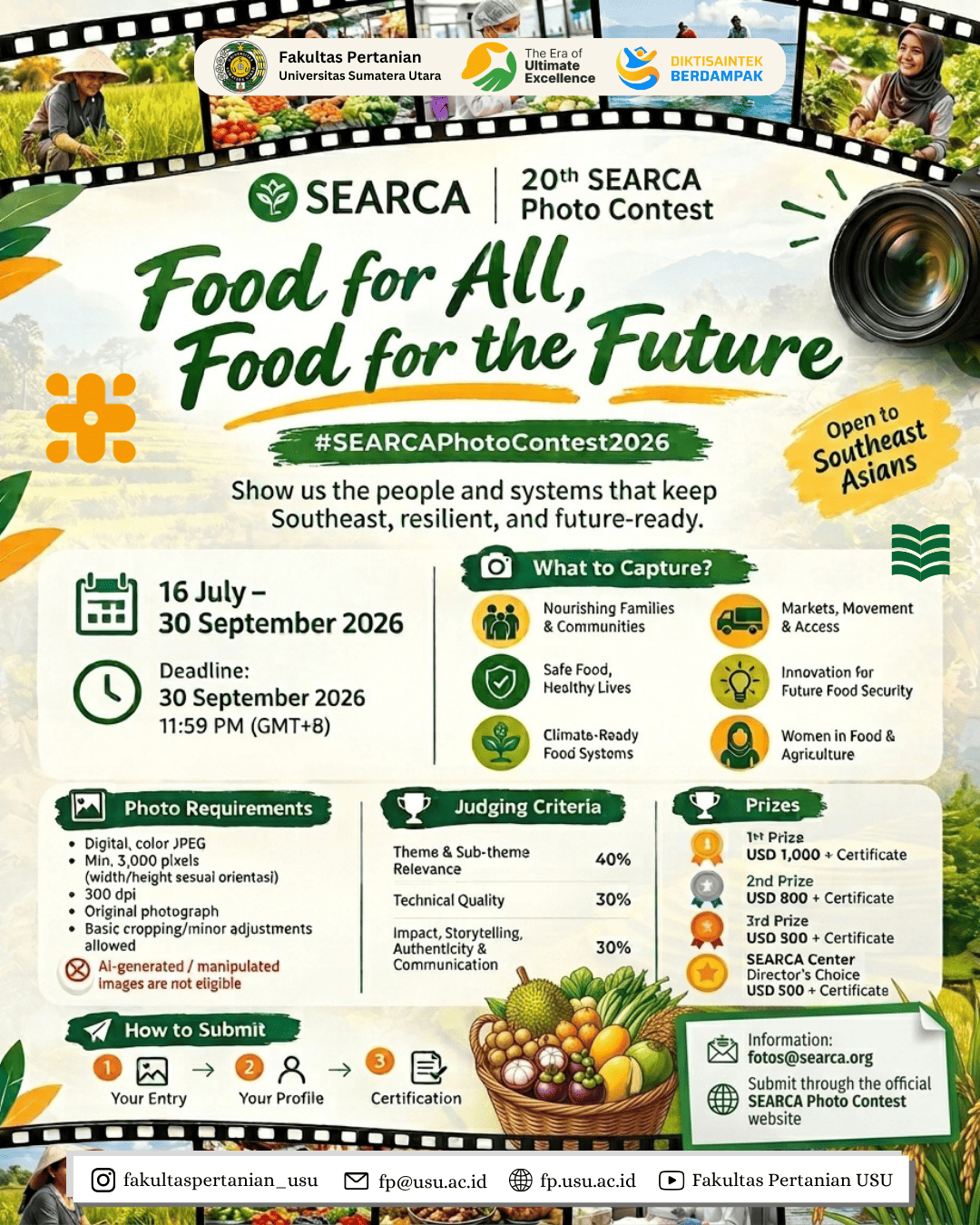 20th SEARCA Photo Contest 2026 “Food for All, Food for the Future”