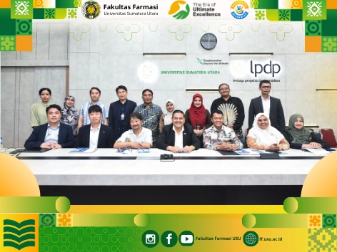 Perkuat Internasionalisasi, Fakultas Farmasi USU Jajaki Kolaborasi Bioteknologi Vaksin dengan Gyeongkuk National University Korea.