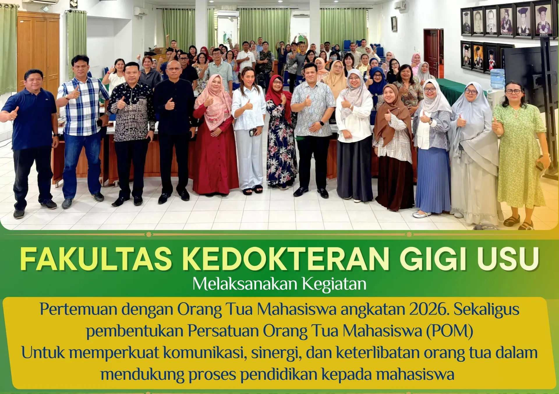 Pertemuan dengan Orang Tua Mahasiswa angkatan 2026. Sekaligus pembentukan Persatuan Orang Tua Mahasiswa (POM)