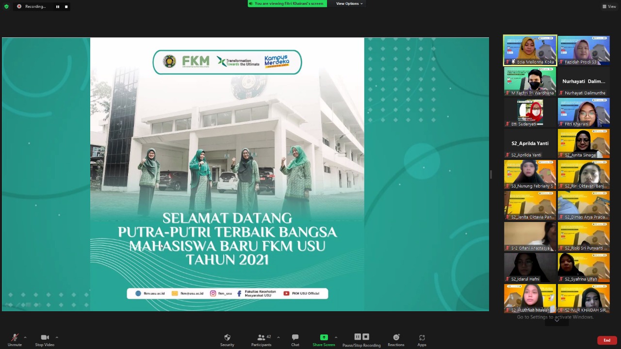 Orientation for New Students of The Master's and Doctoral Programs in Public Health Science