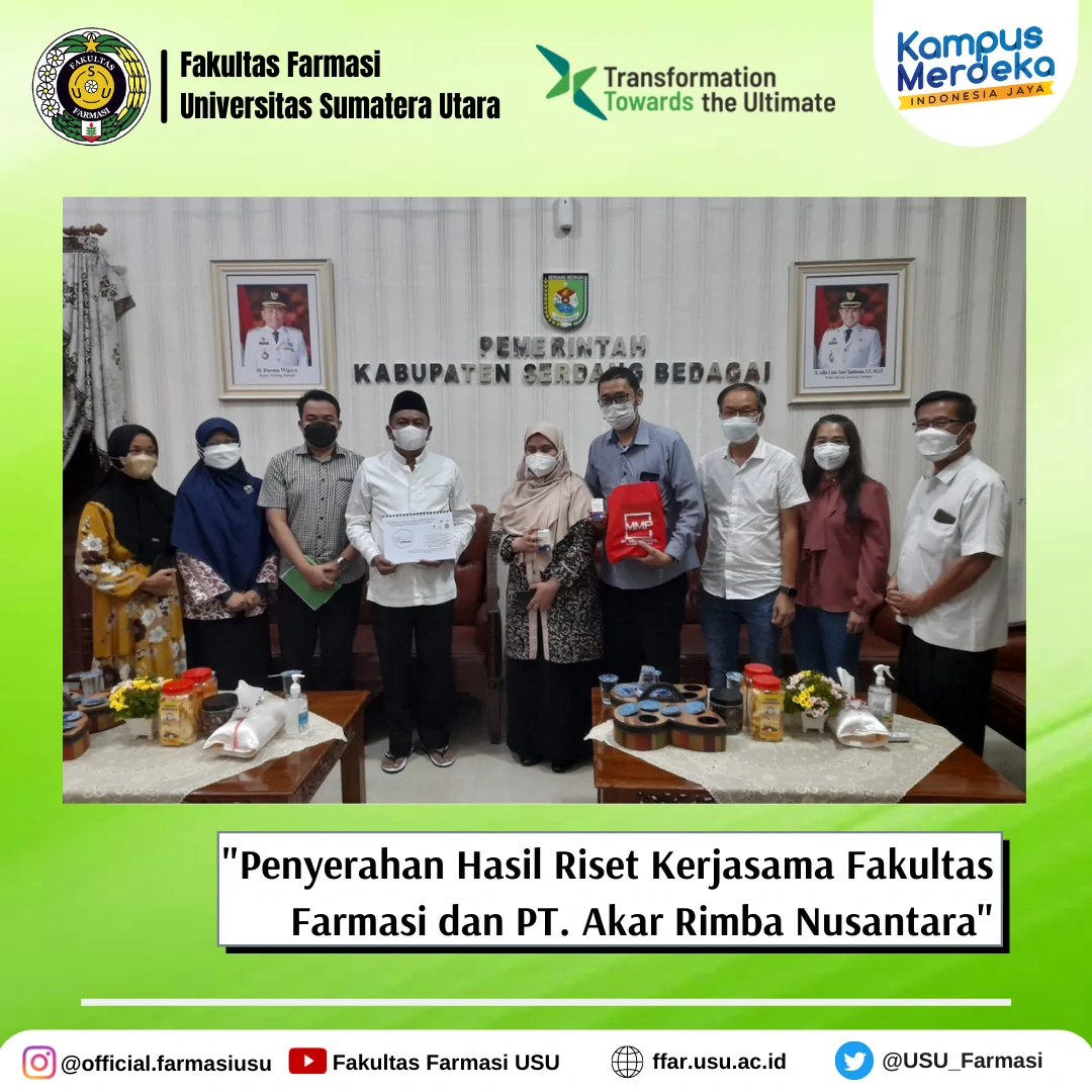 Penyerahan Hasil Riset Kerja Sama Fakultas Farmasi dan PT. Akar Rimba Nusantara