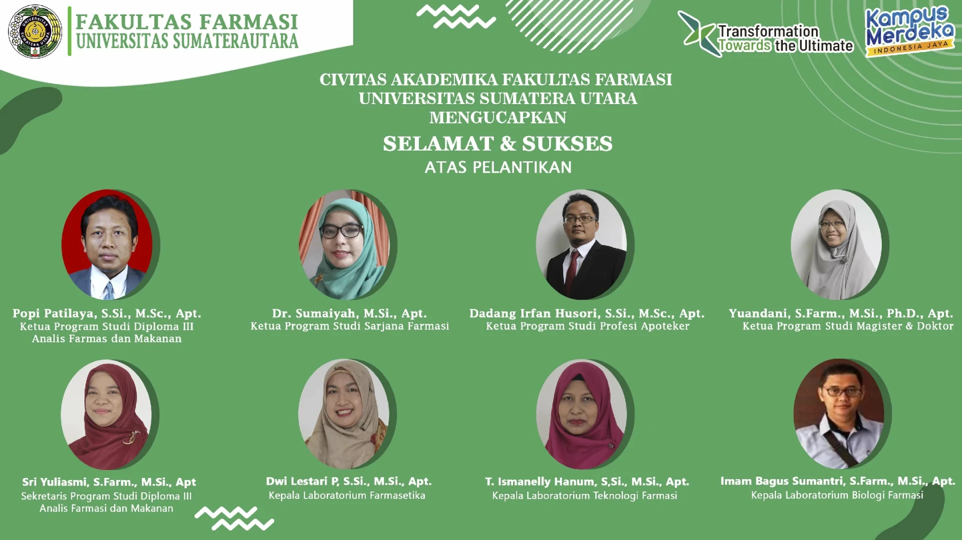 Pelantikan Ketua dan Sekretaris Program Studi serta Kepala Laboratorium Periode 2021-2026