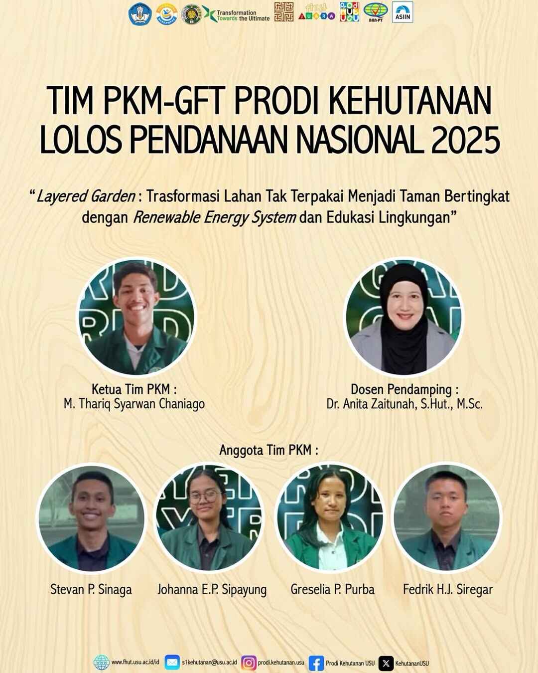 Tim Pkm-gft Prodi Kehutanan Usu Lolos Pendanaan Nasional 2025 ...