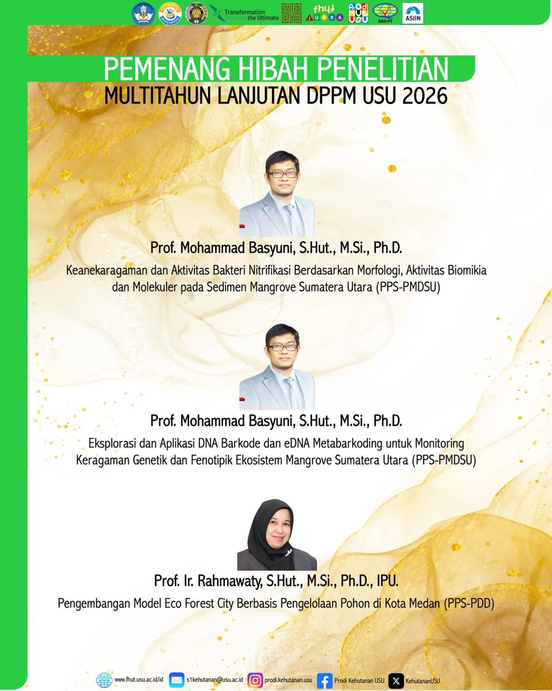Tiga Penelitian Dosen Fahutan Usu Raih Hibah Multitahun Dppm Usu 2026 ...